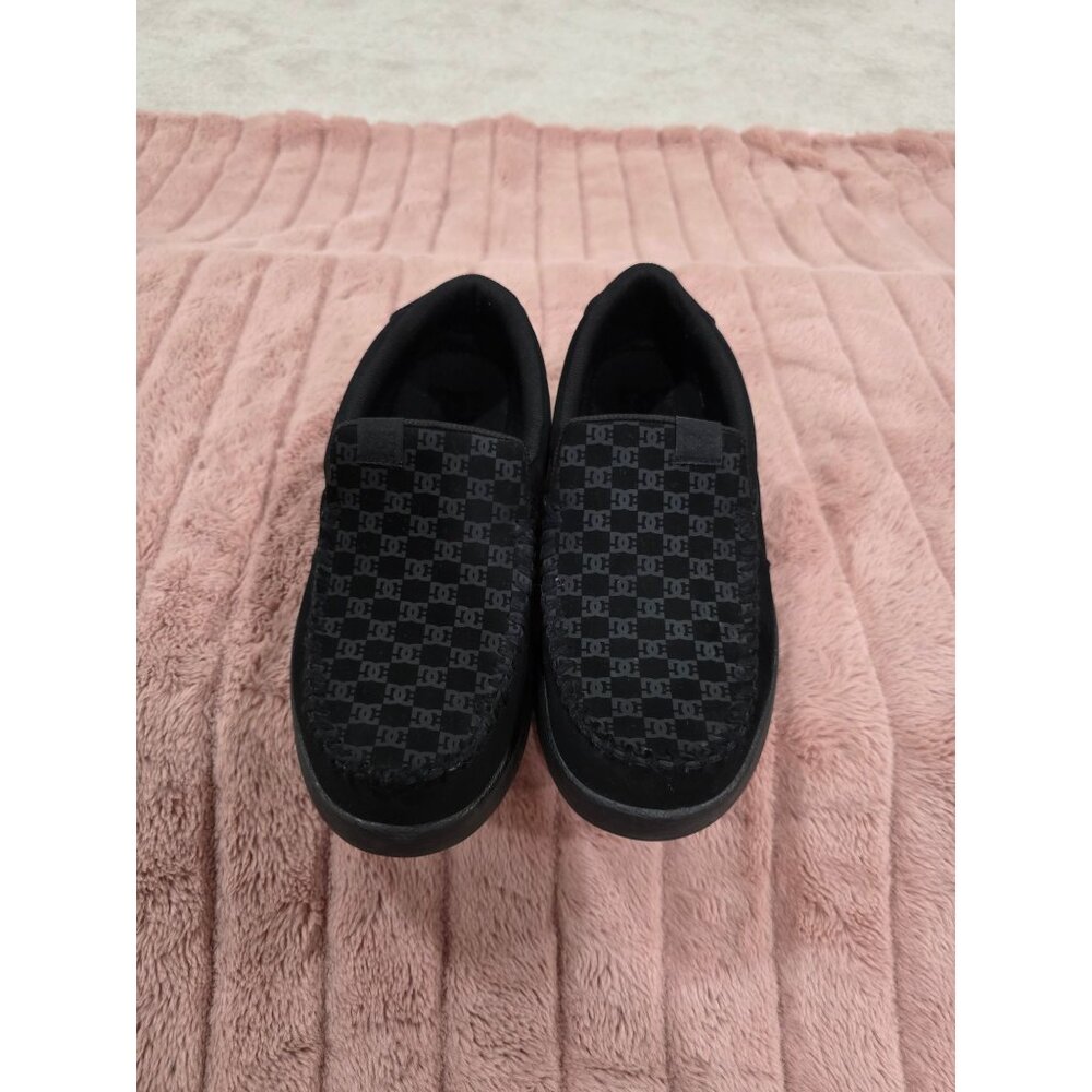 DC Shoes Mens Villain Black Logo Moc Toe Slip-On Shoes Size 10
